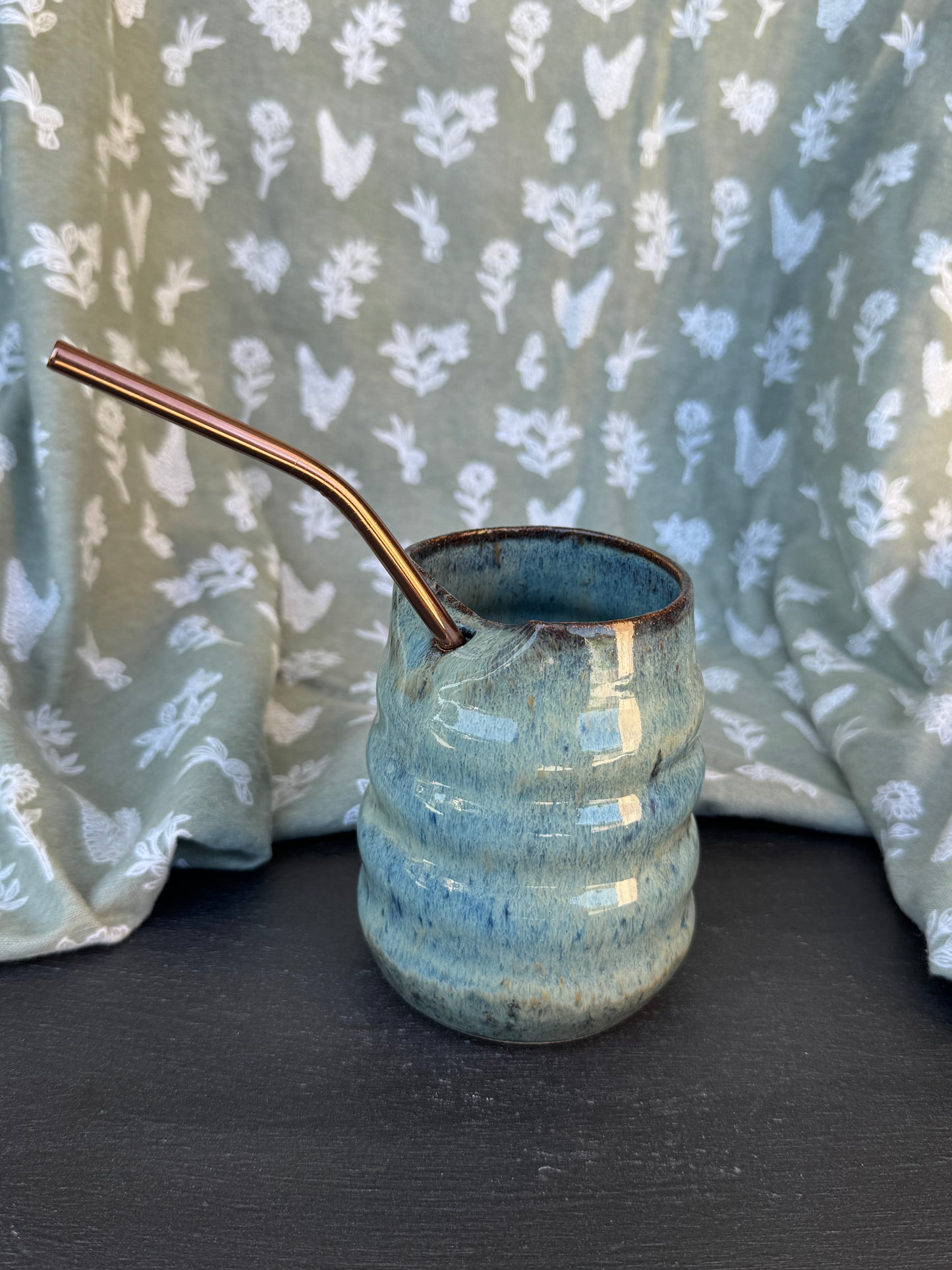 Blue Straw Cup